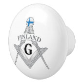 Finland vrijmetselarij teken keramische knop (Rechts)