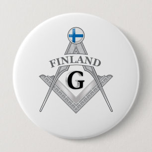 Finland vrijmetselarij teken ronde button 4,0 cm