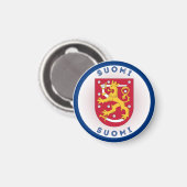 Finland Wapen Cirkelvorm Magneet (Voorkant / Achterkant)