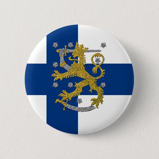 Finland Wapen en Vlag Ronde Button 5,7 Cm (Voorkant)