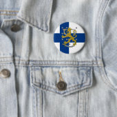 Finland Wapen en Vlag Ronde Button 5,7 Cm (In situ)