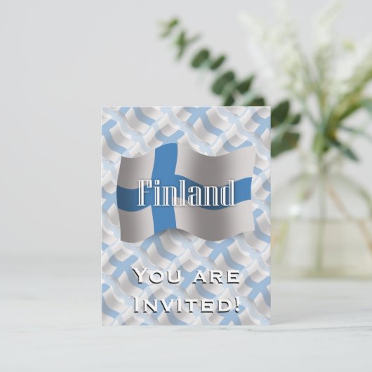 Finland Waving Flag Kaart (Staand voorkant)