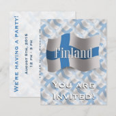 Finland Waving Flag Kaart (Voorkant / Achterkant)