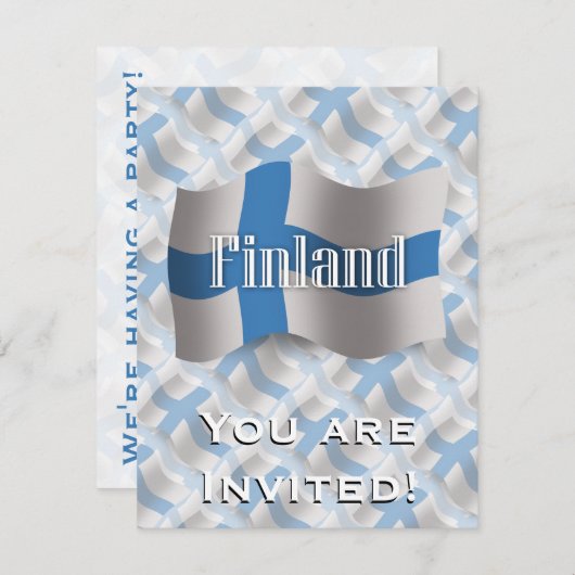 Finland Waving Flag Kaart (Voorkant / Achterkant)