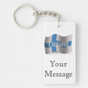 Finland Waving Flag Sleutelhanger