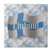 Finland Waving Flag Tegeltje (Voorkant)