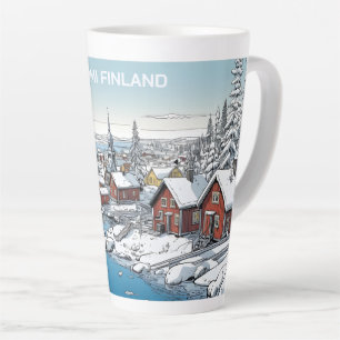 Finland Winter Illustratie Latte Mok