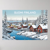 Finland Winter Illustratie Poster (Voorkant)