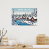 Finland Winter Illustratie Poster (Keuken)