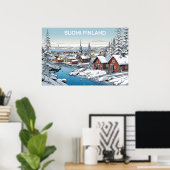 Finland Winter Illustratie Poster (Thuiskantoor)
