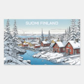 Finland Winter Illustratie Rechthoekige Sticker (Voorkant)