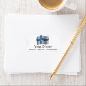 Finland zwaaien met vlag etiket (Insitu)