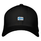 Finland (Zwart Pet_ Geborduurde Pet (Voorkant)