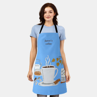 Finland Zwarte Koffie Scandi Herfst Illustratie Schort