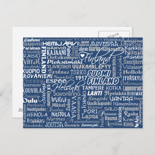 Finlands briefkaart van de Towns (Voorkant / Achterkant)