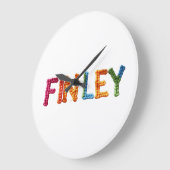 FINLEY Naam in Levendig Haakpatroon Grote Klok (Hoek)