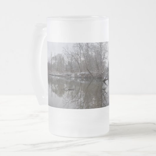 Finley Winter Reflections Frosted Glass Beer Mok (Voorkant links)