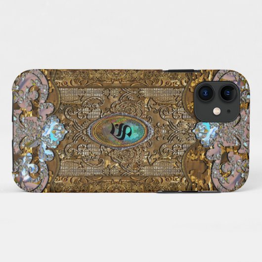 Finmoore Filly French Monogram Chic Case-Mate iPhone Case (Achterkant (horizontaal))