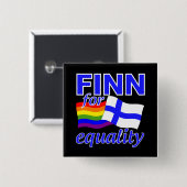 Finn 4 gelijkheidstoets vierkante button 5,1 cm (Voorkant /achterkant)