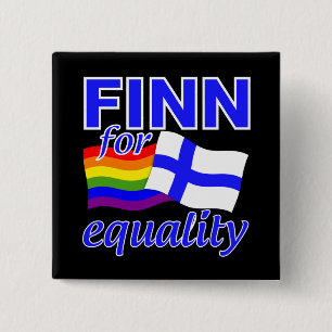 Finn 4 gelijkheidstoets vierkante button 5,1 cm