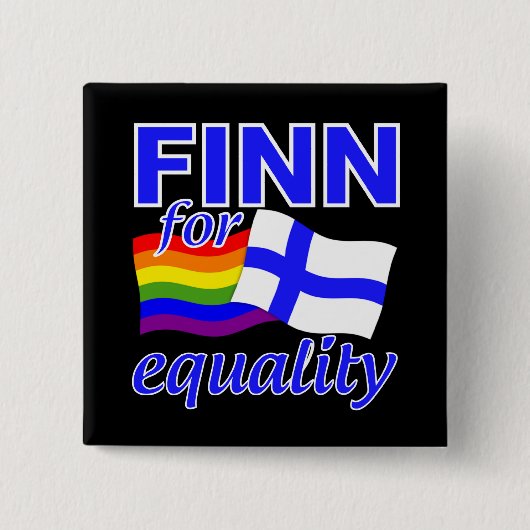 Finn 4 gelijkheidstoets vierkante button 5,1 cm (Voorkant)