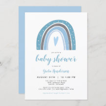 FINN | Bohemian Dusty Blue Rainbow Baby shower
