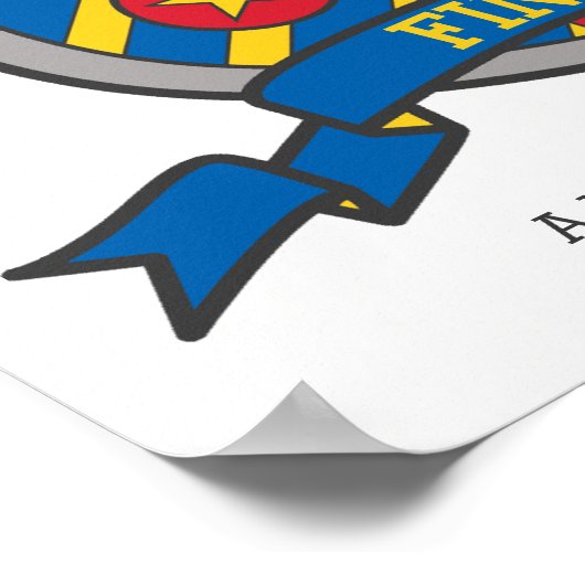 Finn boys F name: heraldry shield poster (Hoek)