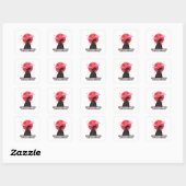 Finn de Pixelridder – Bloedrode Maan Vierkante Sticker (Vel)