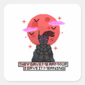 Finn de Pixelridder – Bloedrode Maan Vierkante Sticker (Voorkant)