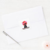 Finn de Pixelridder – Bloedrode Maan Vierkante Sticker (Envelop)