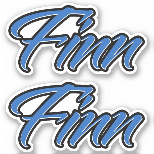 Finn Name blue Aufkleber Sticker Stickerset (Voorkant)