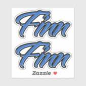 Finn Name blue Aufkleber Sticker Stickerset (Vel)