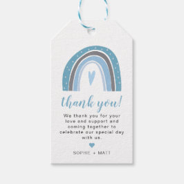 FINN | Stoffige Blauwe Bohemian Slate Regenboog Cadeaulabel