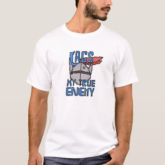 Finn the Pixel Knight – “Lags, My True Enemy” T-shirt (Voorkant)
