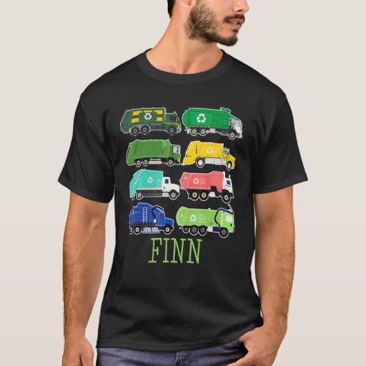 Finn Trash Truck For Kids Collector Ecologist Garb T-shirt (Voorkant)