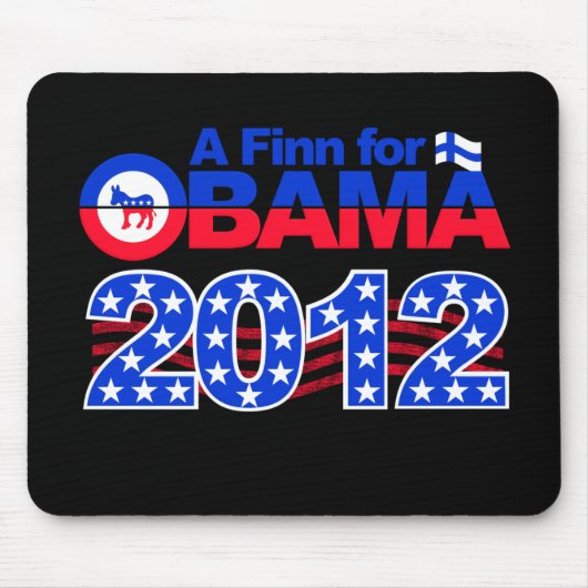 FINN VOOR OBAMA 2012 mousepad Muismat (Voorkant)