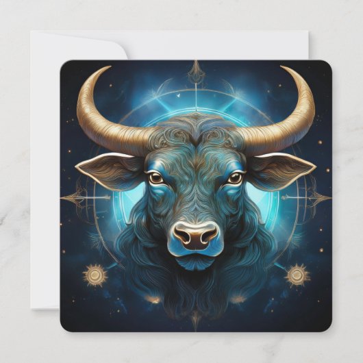 Finnbhennach De witte hoornstier Taurus Art Kaart (Voorkant)