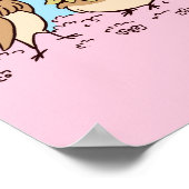 Finnen met roze sakura bloemen poster (Hoek)