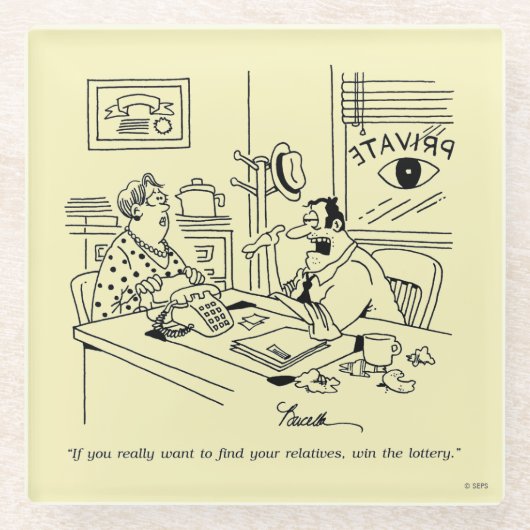 Finnen van familieleden glazen onderzetter (Voorkant)