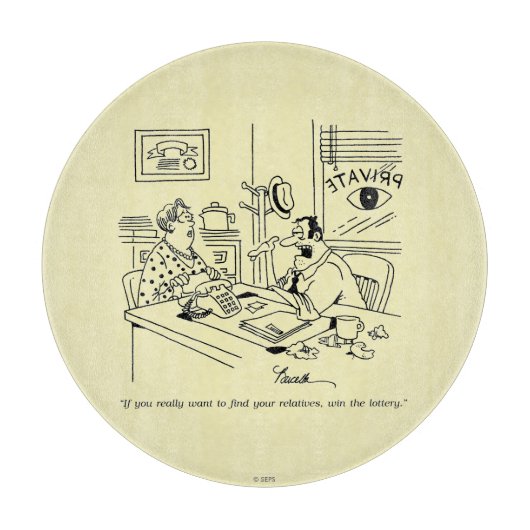 Finnen van familieleden snijplank (Voorkant)