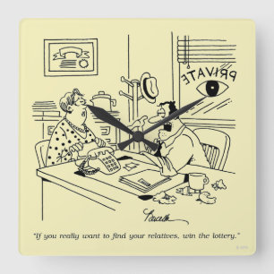 Finnen van familieleden vierkante klok