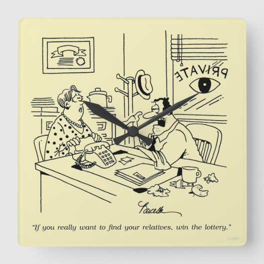 Finnen van familieleden vierkante klok (Voorkant)