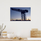 Finnieston Crane bij zonsondergang over Glasgow Poster (Keuken)