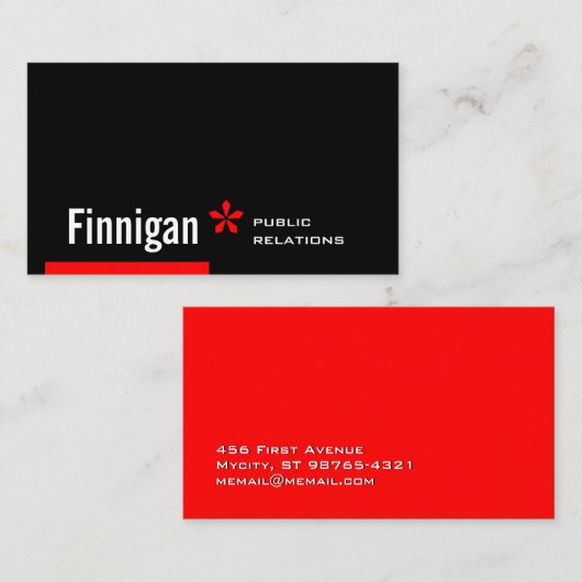 Finnigan Big Redstripe Asterisk Visitekaartje (Voorkant / Achterkant)