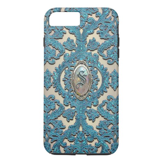Finnigan Sopra Damask Elegant Monogram Plus Case-Mate iPhone Case (Achterkant)