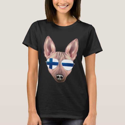 Finnish Flag American Hairless Terrier Dog Finland T-shirt (Voorkant)
