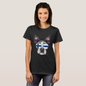 Finnish Flag Boston Terrier Dog Finland Pocket T-shirt (Voorkant volledig)