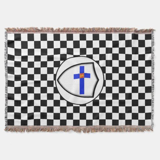 Finnish flag-coat arms throw blanket deken (Voorkant)
