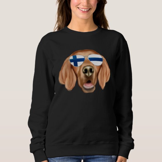 Finnish Flag Irish Setter Dog Finland Pocket Trui (Voorkant)