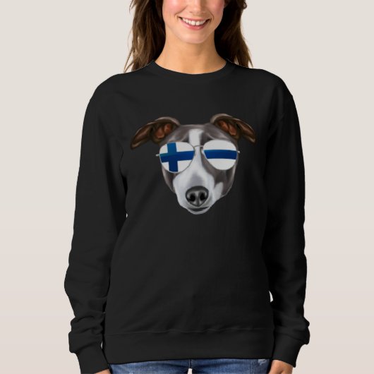 Finnish Flag Italian Greyhound Dog Finland Pocket Trui (Voorkant)